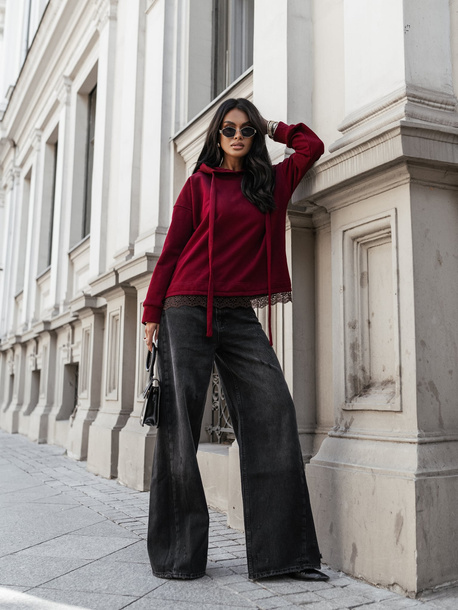 Bluza Velur śliwkowa