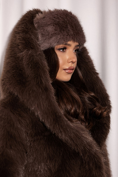 Futro Solvia czekoladowe