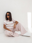 Sweter Lisboa biało-różowy