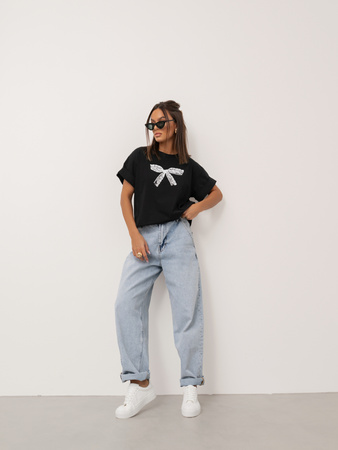 tshirt bow czarny