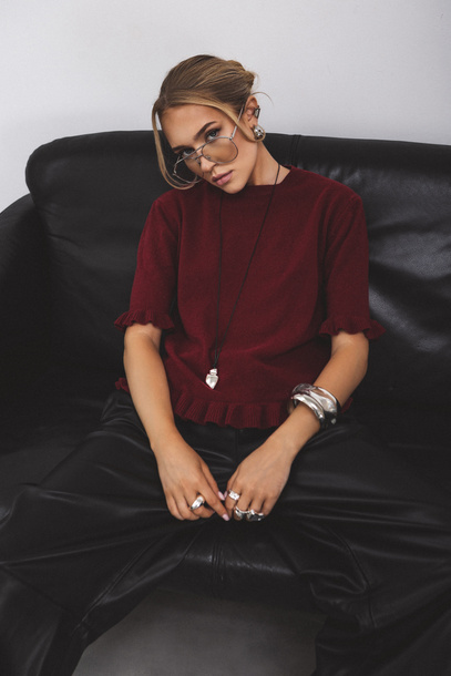 Sweter Sable bordowy