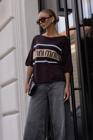 Sweter Aspen brązowy