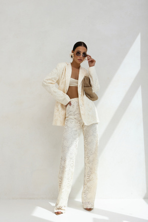 Spodnie Rose kremowe