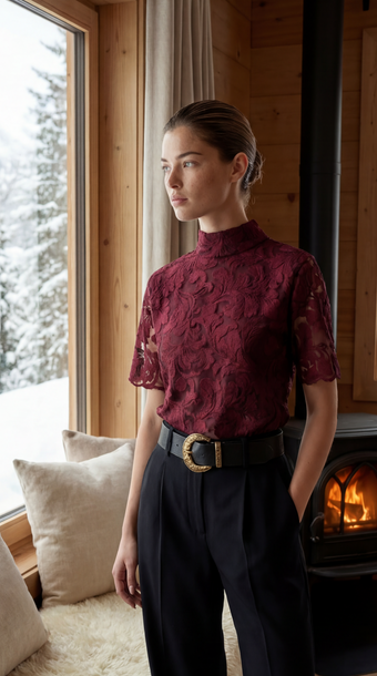 Bluzka Ofelia bordowa