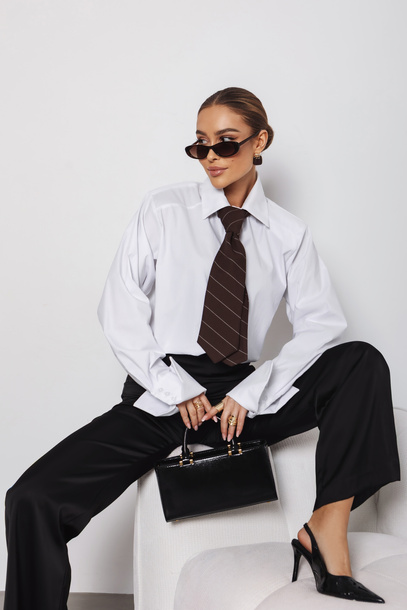 Koszula Mystelle biała prążek