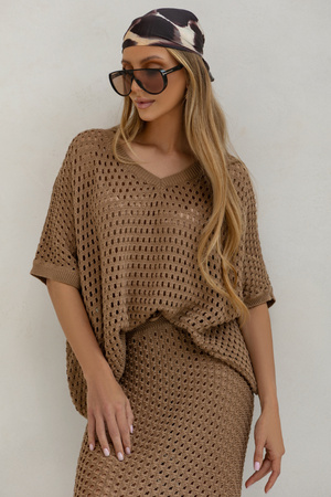 Sweter Mykonos jasny brąz