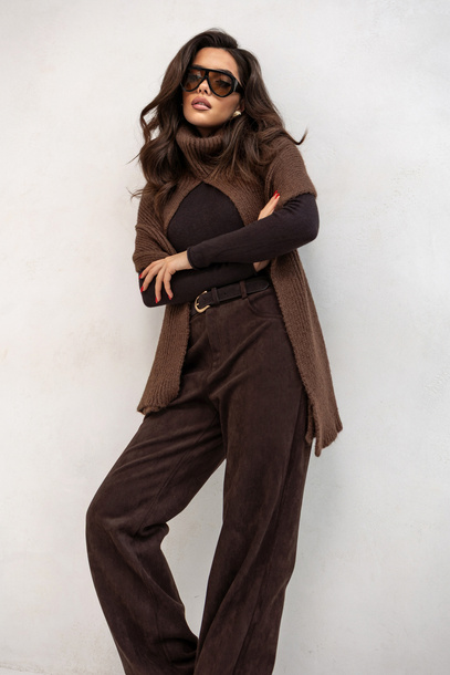 Komin z szalikiem Solenne czekoladowy