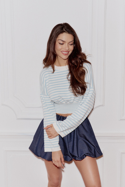 Sweter Lana niebiesko-kremowy 