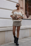 Sweter Copenhagen w paski beżowe