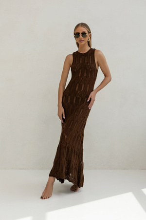 Sukienka Mango brązowa