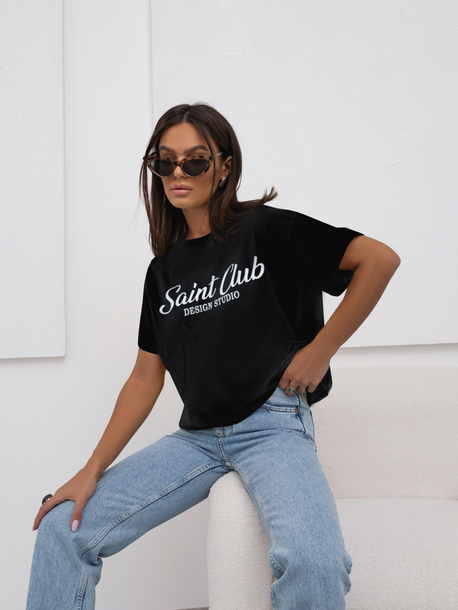 tshirt saint club czarna 