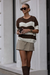 Sweter Copenhagen w paski brązowe