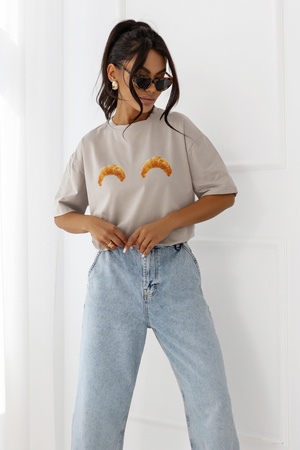 Tshirt Croissant beżowy