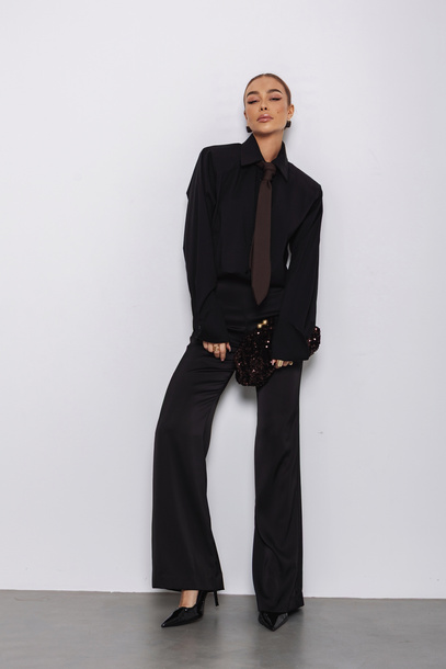 Koszula Mystelle czarna-brązowy