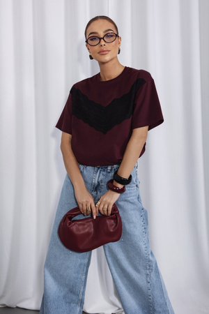 T-shirt Lazuri bordowy