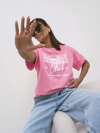 Tshirt Heartbreak ciemny róż