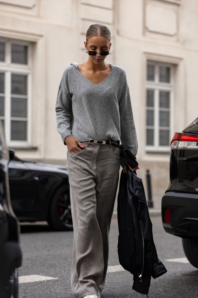 Sweter Riga szary