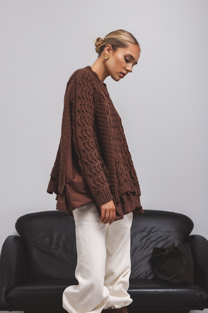 Sweter Flare brązowy