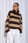 Sweter Parell brązowo beżowy 