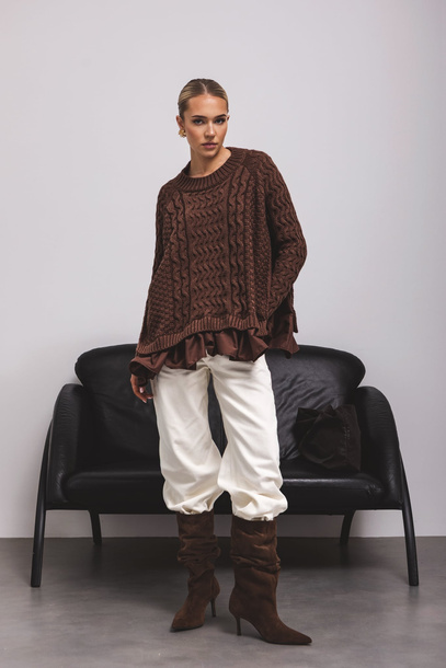 Sweter Flare brązowy