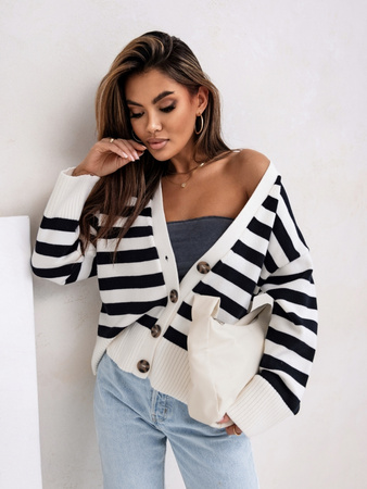 Kardigan lola biało-czarny