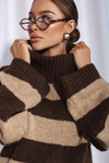 Sweter Parell brązowo beżowy 