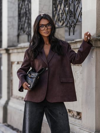 Marynarka Soho bordowa zamszowa