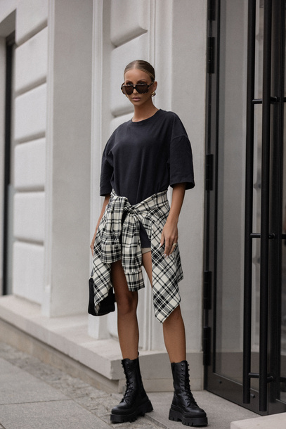 Koszula Clover biło-czarna