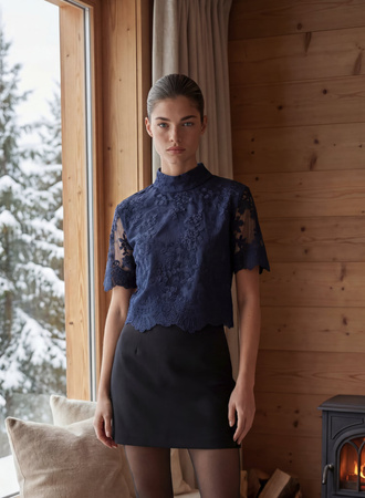 Bluzka Ofelia granatowa