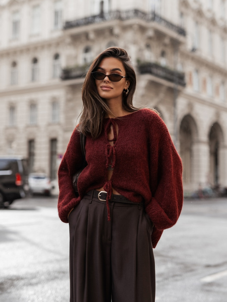 Sweter Premium Marceline bordowy 