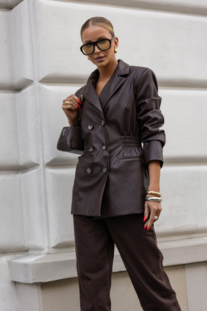 Marynarka Scarlett brązowa ekoskóra