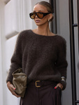 Sweter Premium Noor brązowy