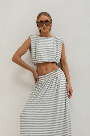 Bluzka Martin szaro - biała