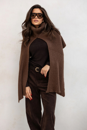 Komin z szalikiem Solenne czekoladowy