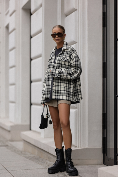 Koszula Clover biło-czarna