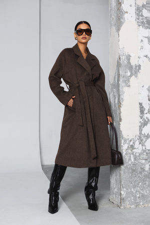 Płaszcz Castello brązowy jodełka