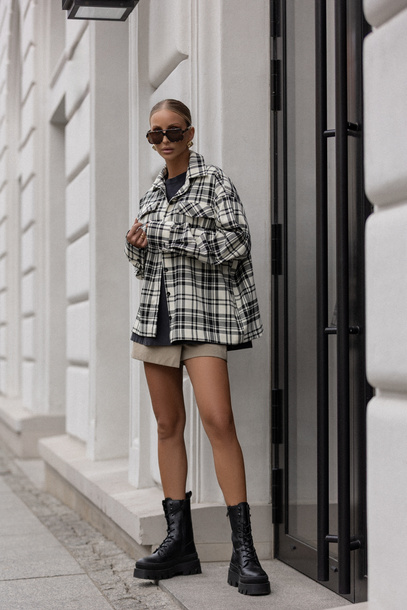 Koszula Clover biło-czarna