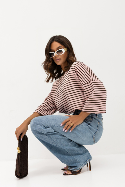Bluza Ricky różowo brązowa